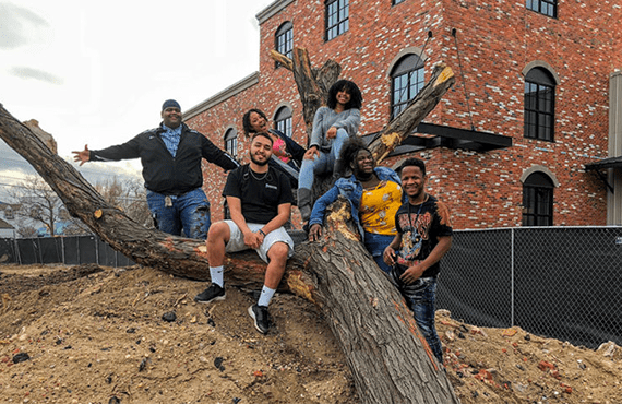 Volunteers at St. Charles Place Park, Denver.