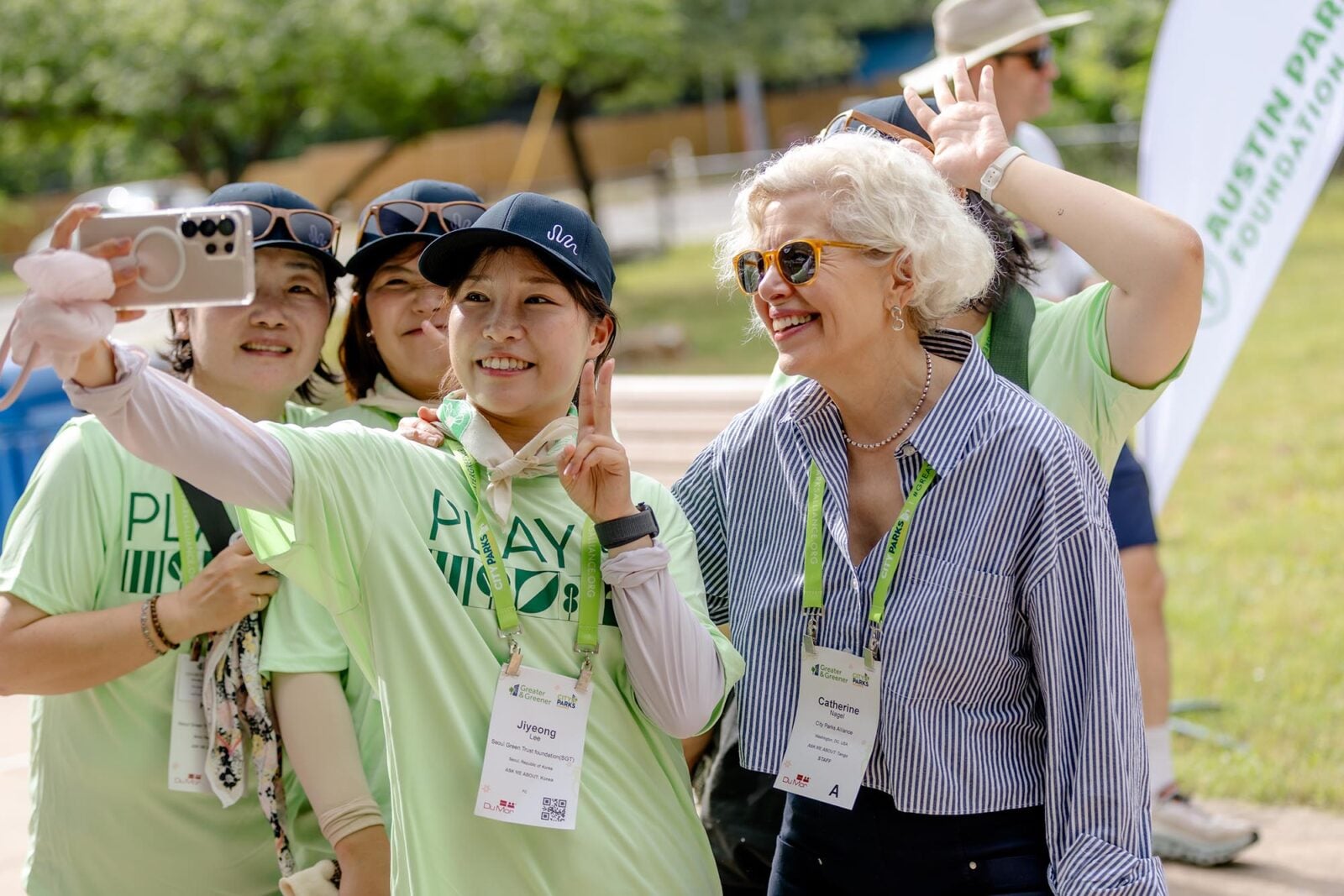 A group of women taking a selfie