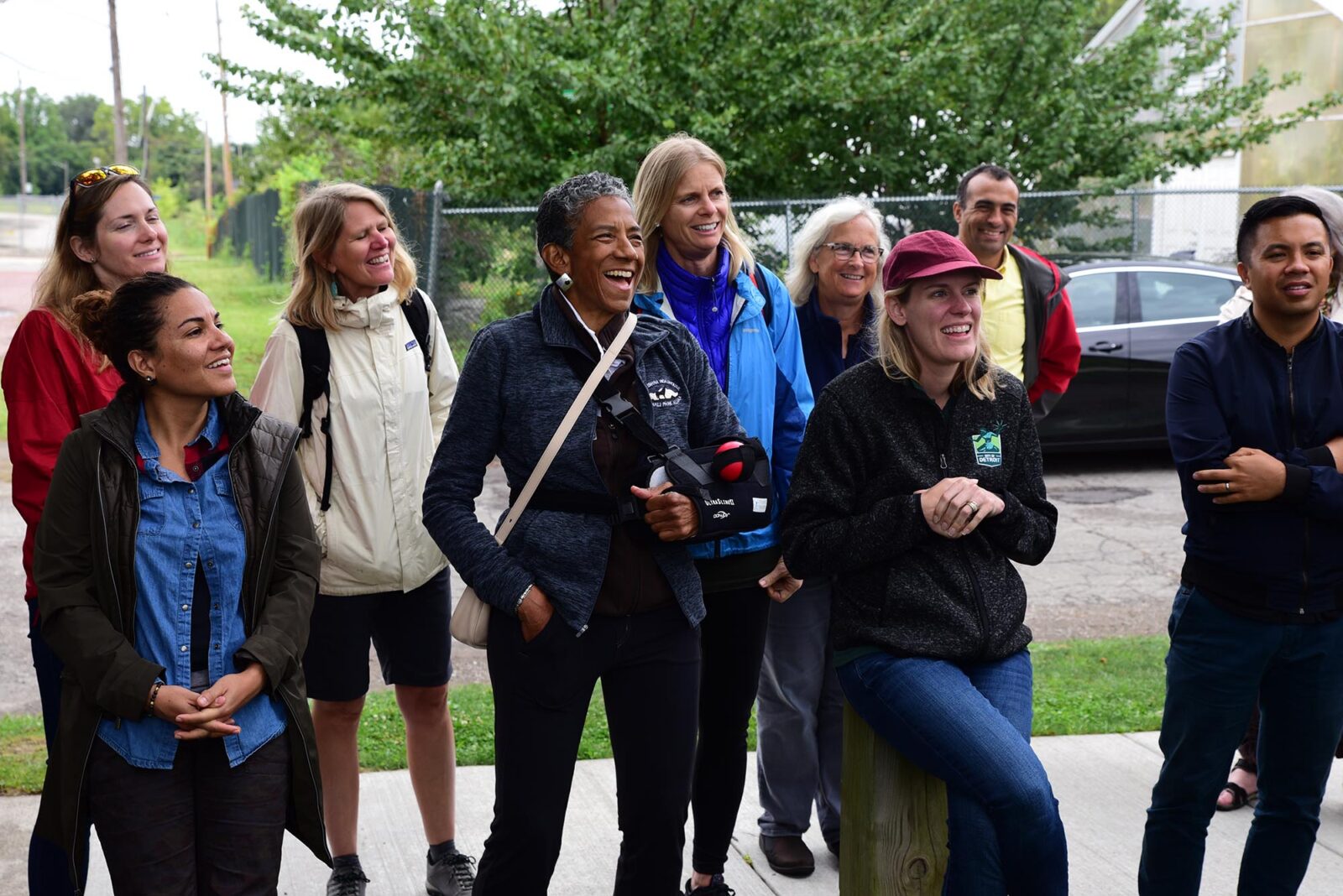 Park Study Tour attendees listening to a tour leader