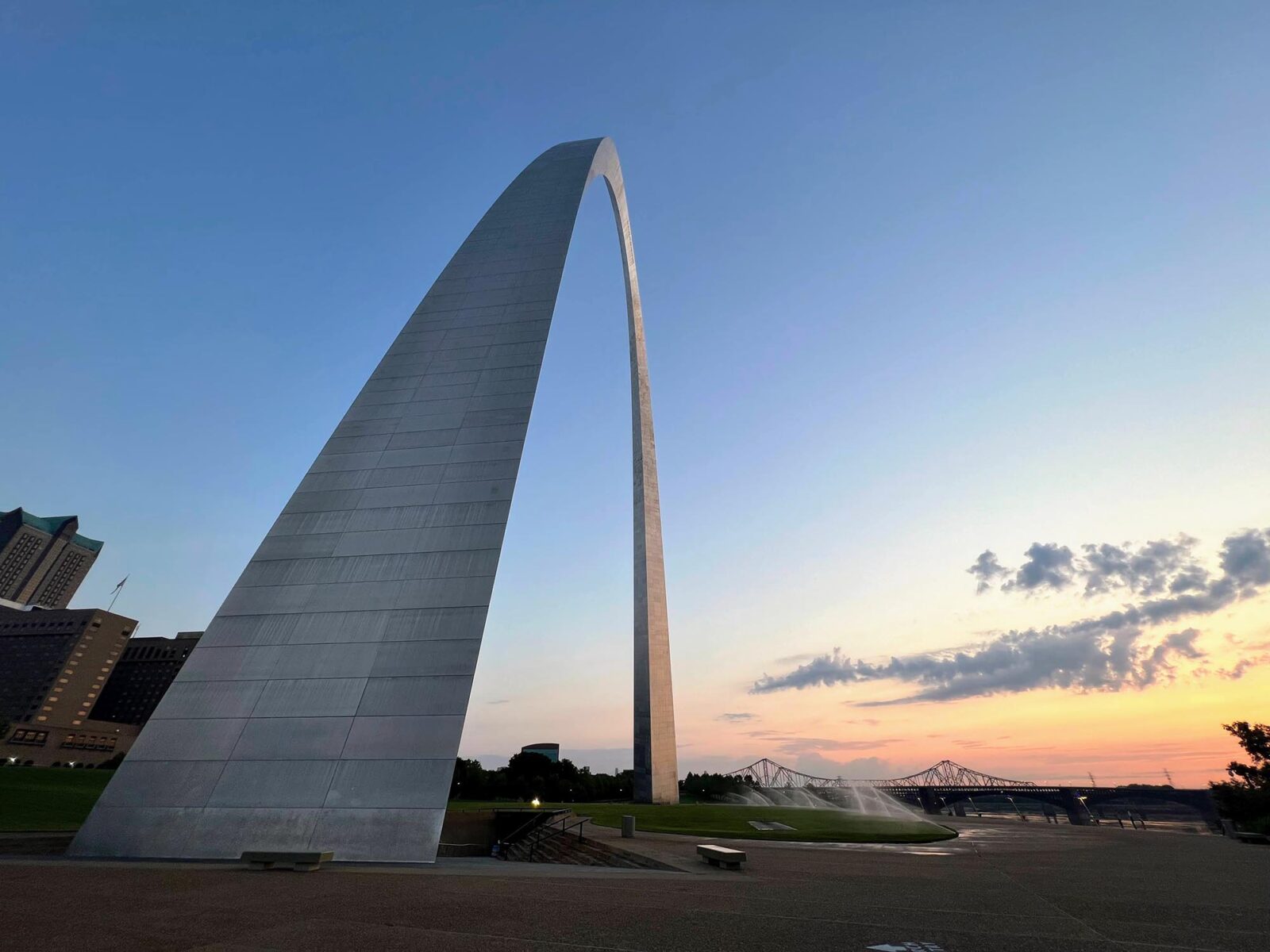 The Gateway Arch at sunset
