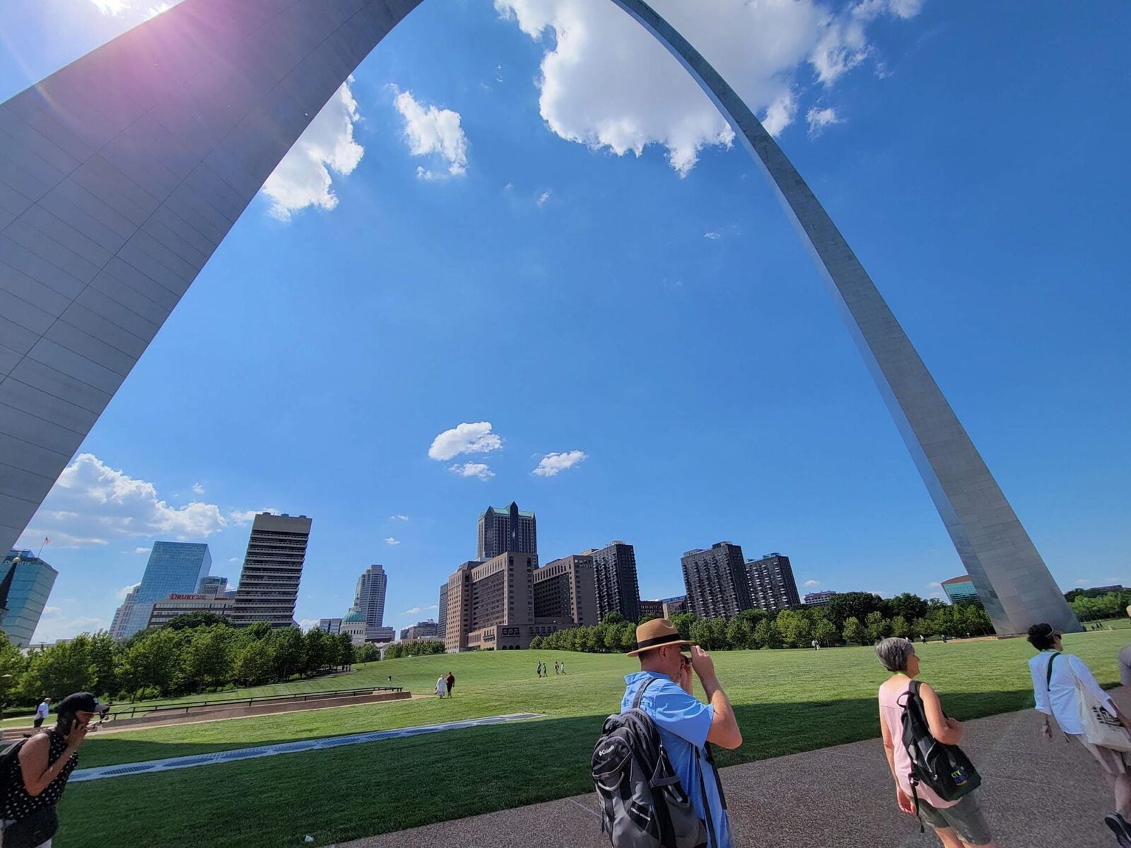 Park Study Tour attendees in front of the Gateway Arch